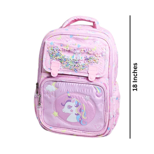 Unicorn Design Backpacks For Kids (1198) (pink) -18 Inches