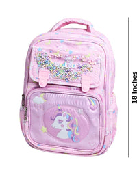 Unicorn Design Backpacks For Kids (1198) (pink) -18 Inches
