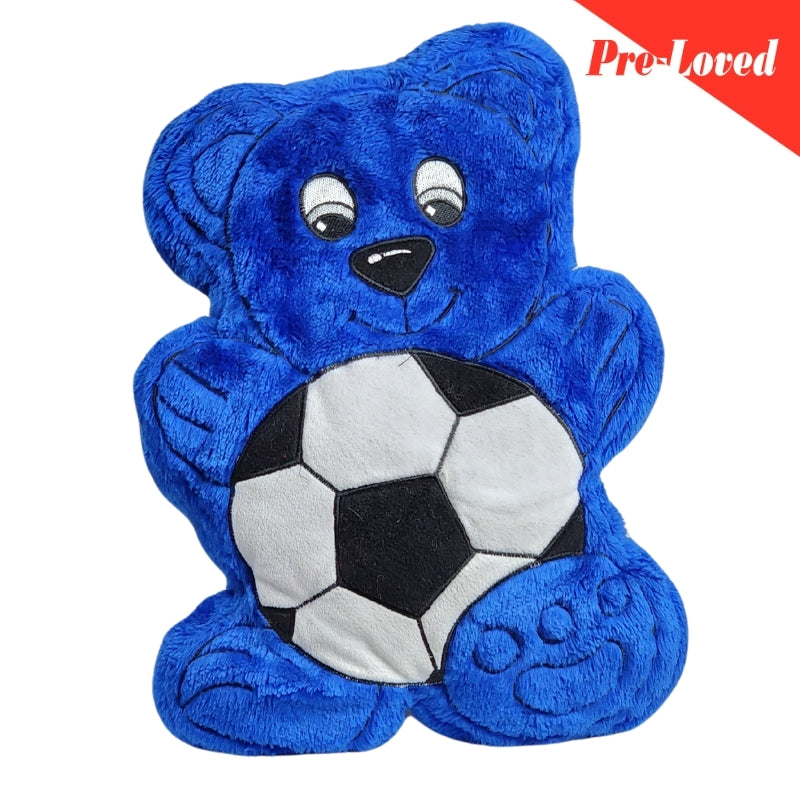 Cute Blue Foot Ball Lovely Teddy Bear Stuff Toy 41Cm Premium Pre-loved