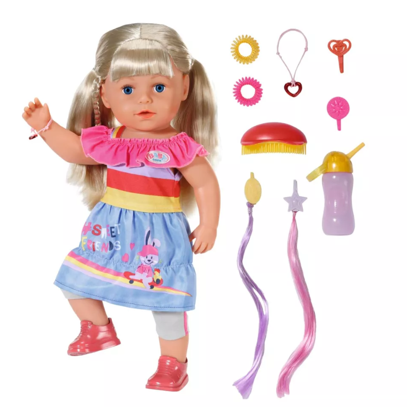 Baby Born Sister Doll 6 Lifelike Function, Blonde Hair-Easy for Small Hands