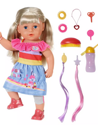 Baby Born Sister Doll 6 Lifelike Function, Blonde Hair-Easy for Small Hands
