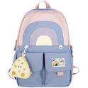 Rainbow Design Backpack with Cute Charm For Kids