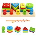 Catch, Stack & Learn 4-in-1 Wooden Fishing & Shape Sorting Toy