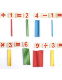 Wooden Mathematics Toy With Colourful Sticks & Drawing Board For Kids
