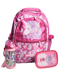 Unicorn Themed School Deal For Kids (Backpack - Lunch Box & Bottle)
