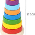 Rainbow Stacker & Shape Sorter – Wooden Rings for Endless Fun