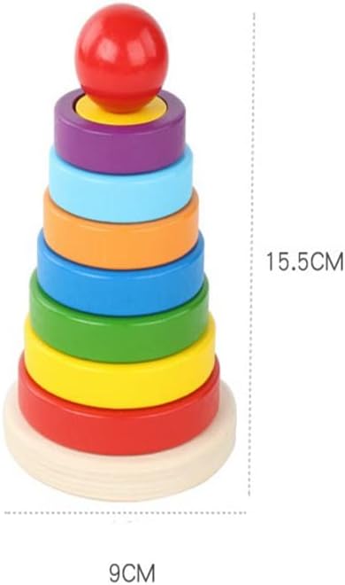 Rainbow Stacker & Shape Sorter – Wooden Rings for Endless Fun