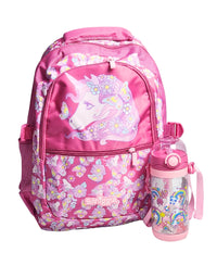 Unicorn Themed School Backpack With Water Sipper For Kids
