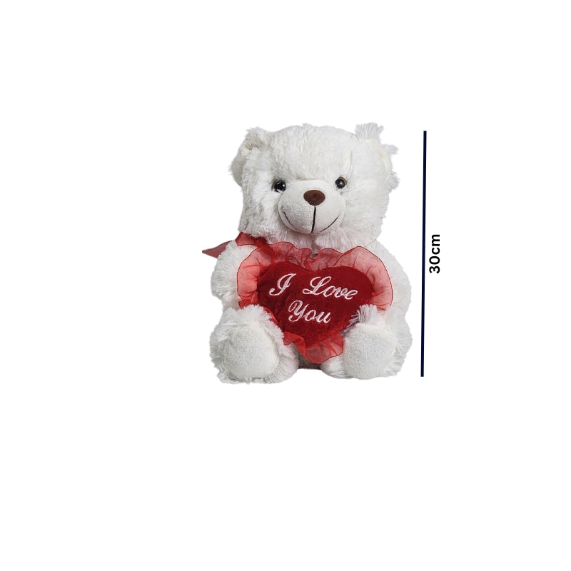 Love You White Teddy 30cm Premium Pre-loved