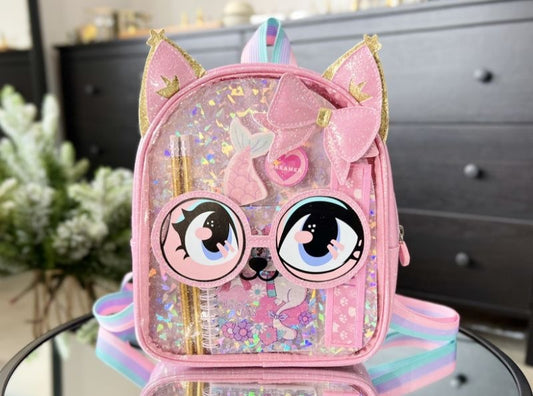 Vest Adorable Holographic Backpack With Stationery For Toddlers