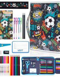 Vest Zip-It Pencil Case With Stationery For Kids - 36 Pcs
