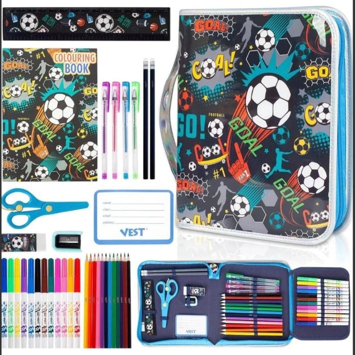 Vest Zip-It Pencil Case With Stationery For Kids - 36 Pcs