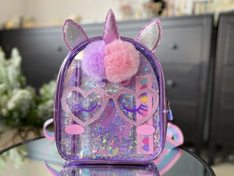 Vest Adorable Holographic Backpack With Stationery For Toddlers