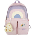 Rainbow Design Backpack with Cute Charm For Kids