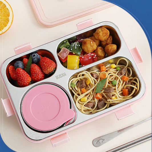 BENTO Stainless Steel Lunch Box 4 Compartments with Soup Cup (7091)