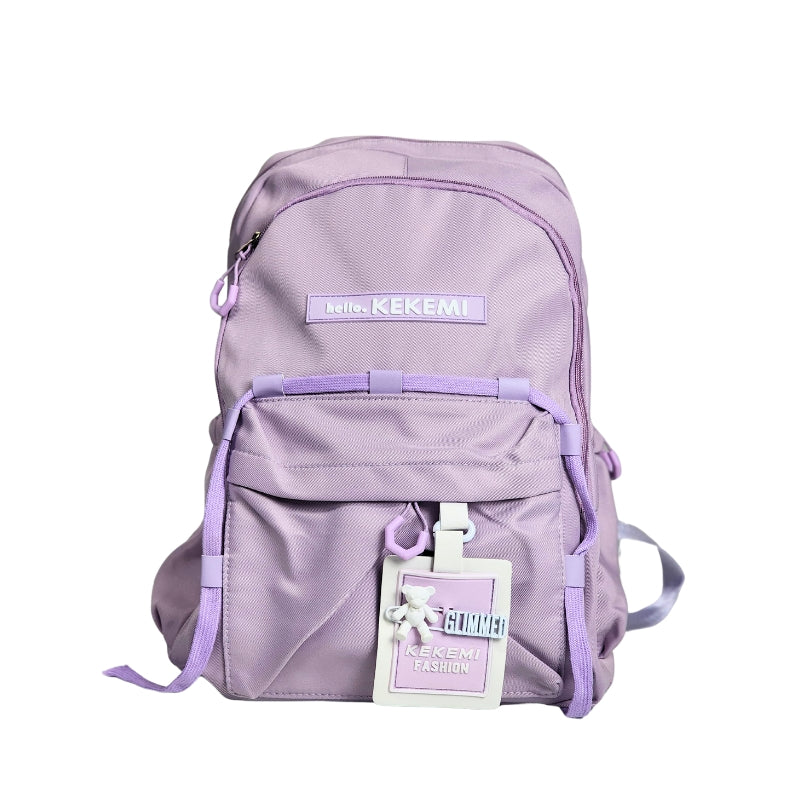 Hello KEKEMI Premium Quality School Bag Collage Backpack Light Purple 16 Inch (8559)