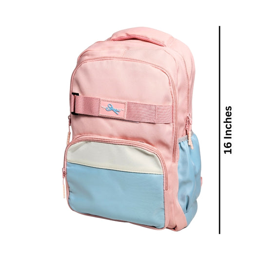 Spacious School Bag For Kids - 16 inches (959) - Pink (Deal)