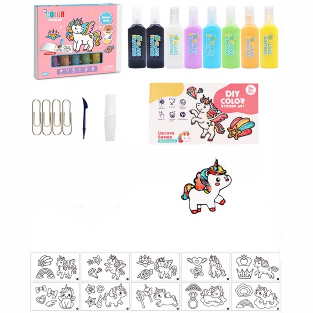 DIY Unicorn Color Sticker Art