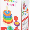 Rainbow Stacker & Shape Sorter – Wooden Rings for Endless Fun