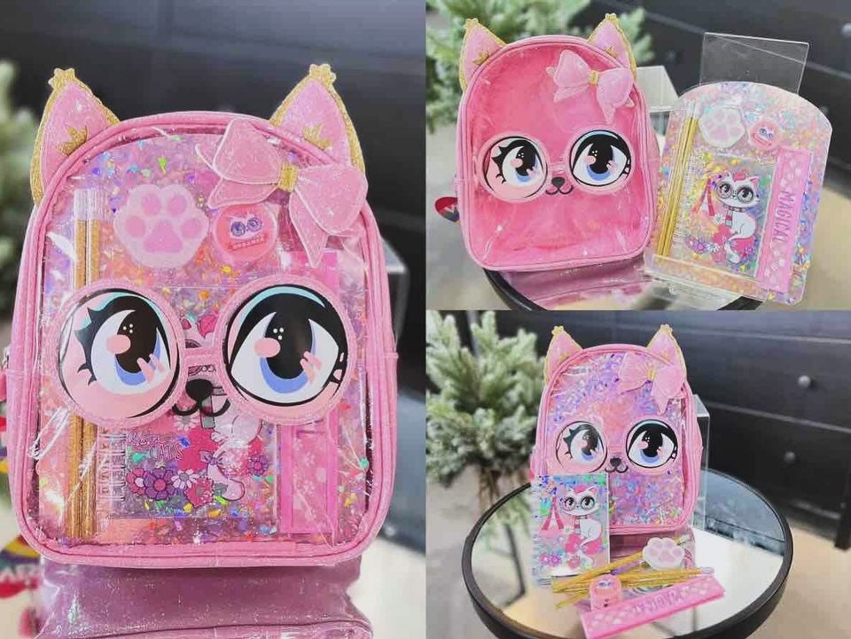 Vest Adorable Holographic Backpack With Stationery For Toddlers