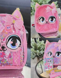 Vest Adorable Holographic Backpack With Stationery For Toddlers
