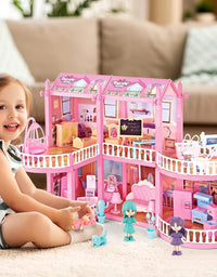 Princess Doll House Playset For Girls - 170 Pcs
