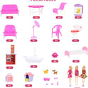 Large 3 Story Plastic Dollhouse Playhouse for Girls