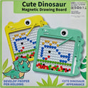 Cute Dinosaur Magnetic Drawing Board for Children, Travel Toy Doodle Board with Magnetic Pen and Beads, Magnetic Learning Toy for Boys and Girls