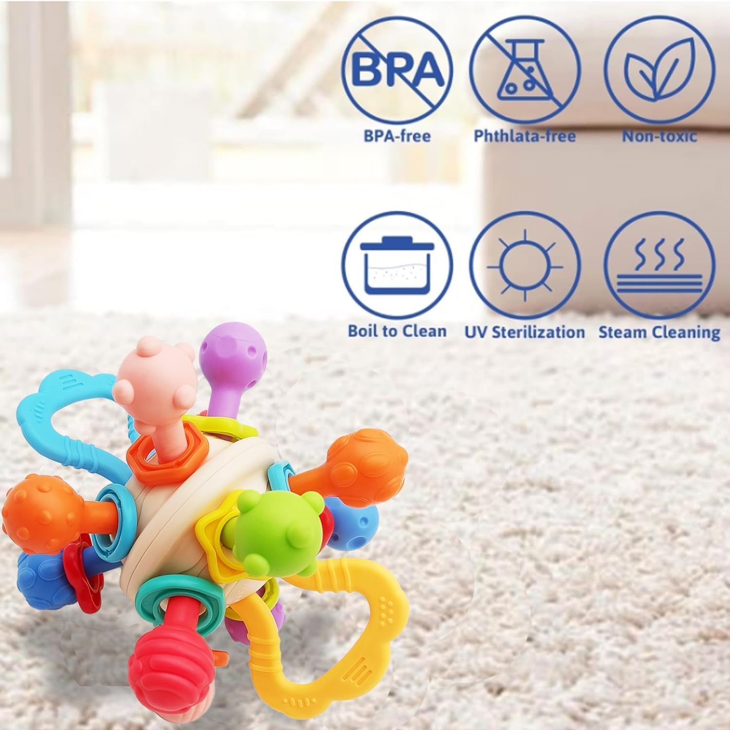 Huanger Extra Soft Baby Rattle & Teether Toy For Kids