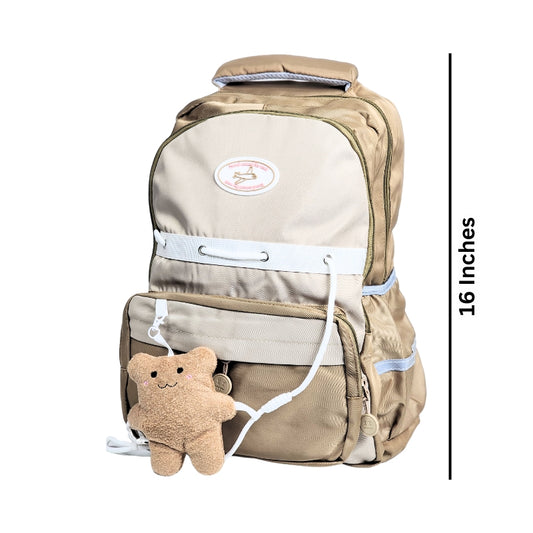 Children's Bear School Bag Waterproof Lightweight Backpack -16 Inches (Brown) (909) (Deal)