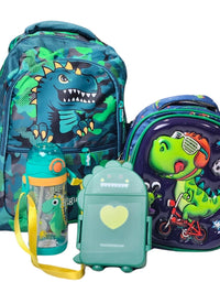 Dino Themed School Deal For Kids (Backpack - Lunch Bag/Box & Bottle)
