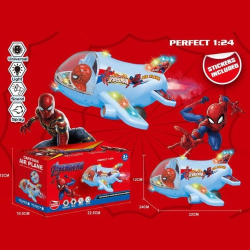 Ultimate Spiderman Bump & Go Cartoon Airplane with Lights & Sound