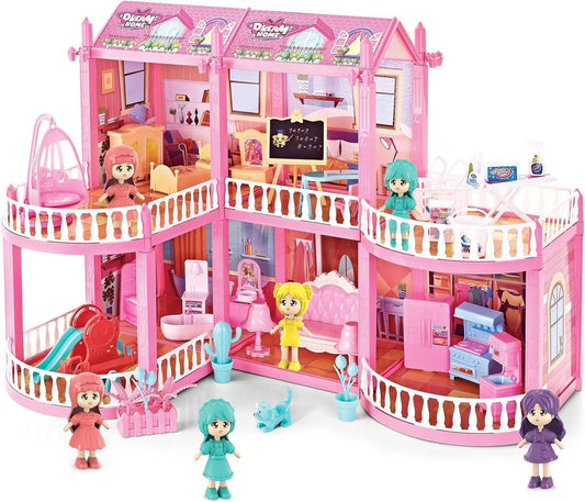 Princess Doll House Playset For Girls - 170 Pcs