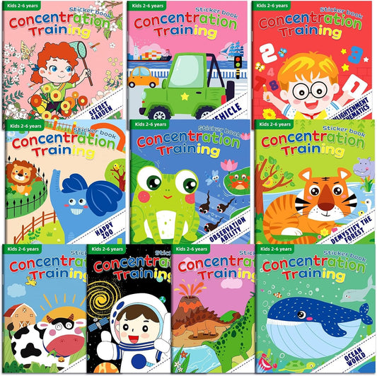 ASTARON 10-Pack Sticker Activity Books – Fun & Educational Busy Books for Kids!