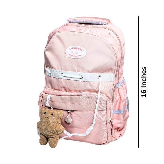 Children's Bear School Bag Waterproof Lightweight Backpack -16 Inches (Pink) (909)