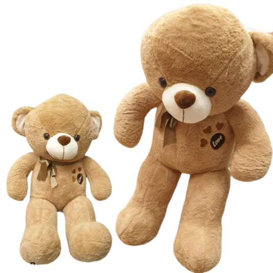 Teddy Bear Plush with Ribbon Bow Soft and Cuddly Stuffed for Kids
