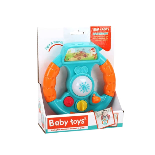 Mini Steering Wheel Toy Lights Sounds Interactive Driving Kids