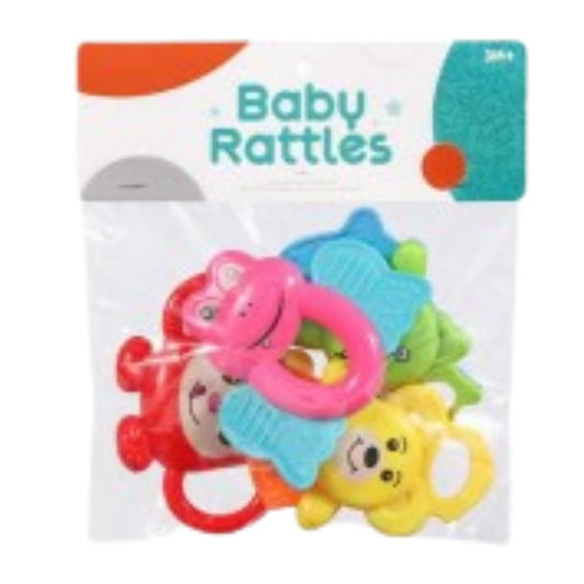 Animal-Shaped Baby Rattles Safe Colorful Sensory Toys for Infants
