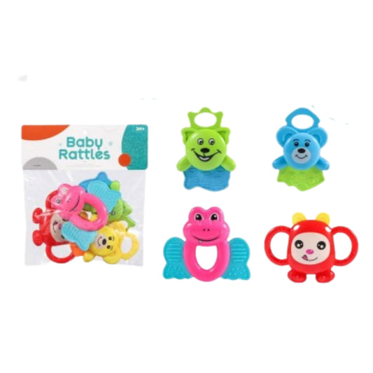 Animal-Shaped Baby Rattles Safe Colorful Sensory Toys for Infants
