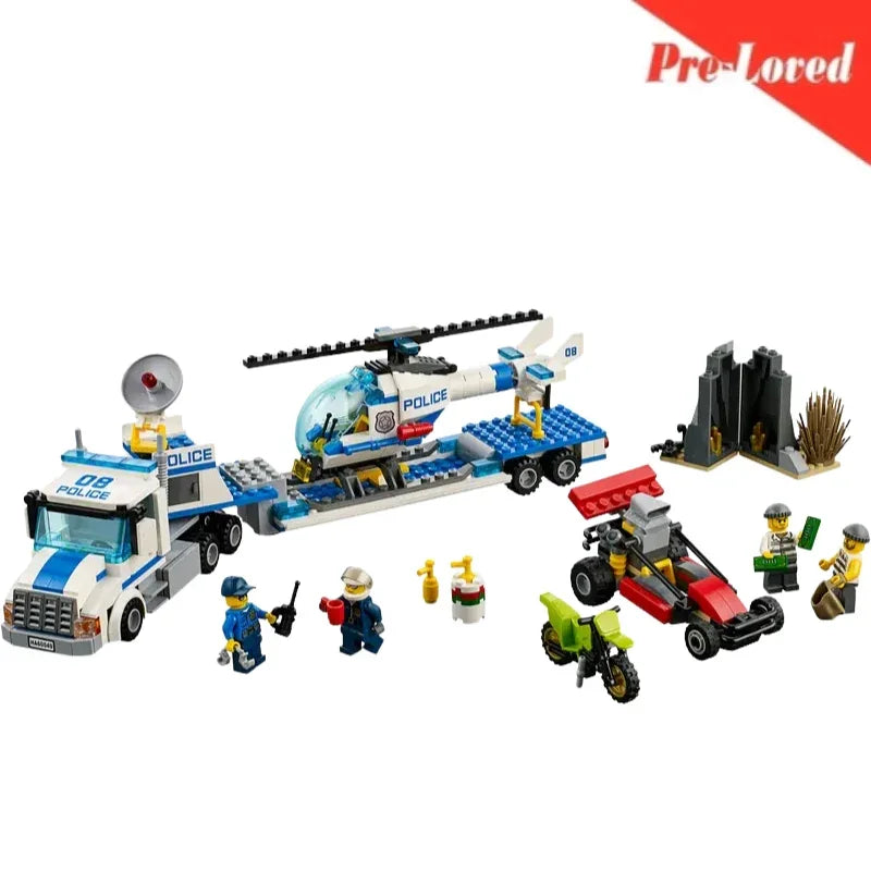 Pre-loved LEGO City Helicopter Transporter Heavy Duty Truck Chopper Building Set  (Without box)
