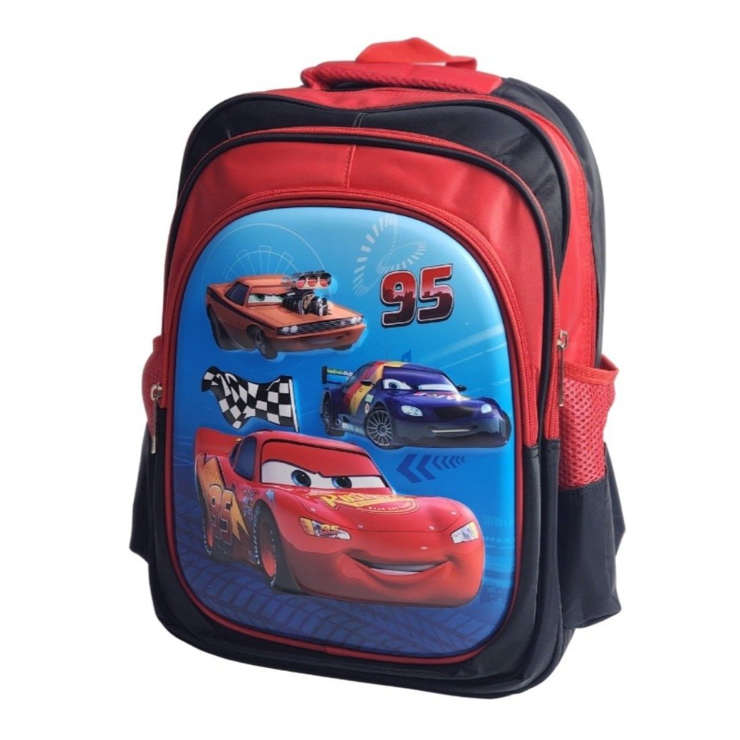 3D Car Themed School Backpack For Kids - 16.5 Inches (GB-2021) (Deal)