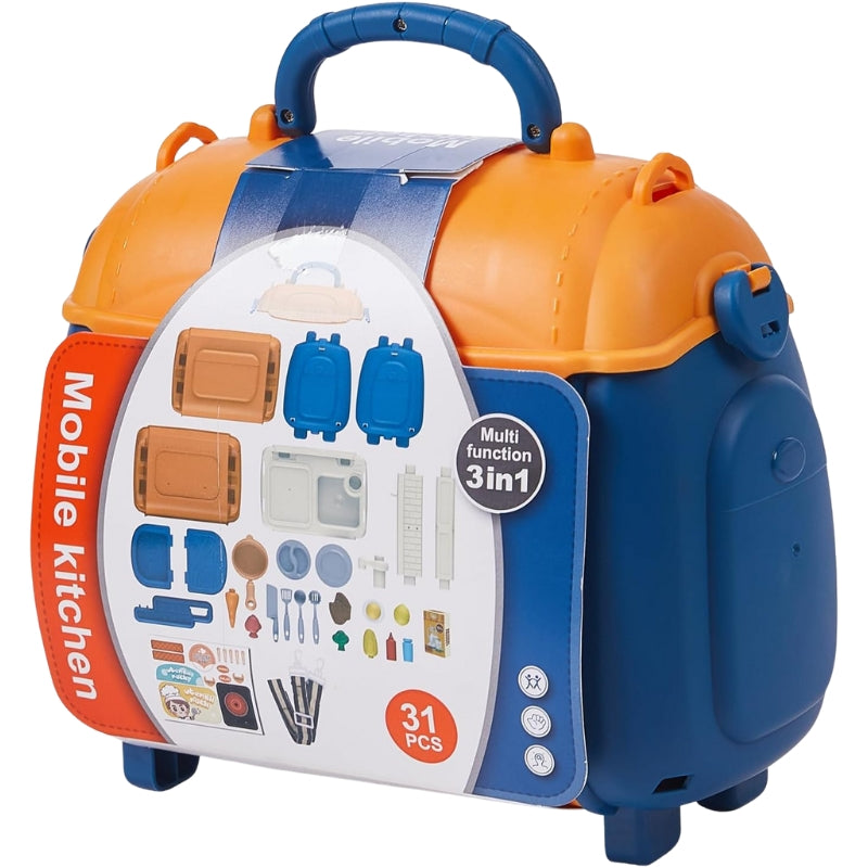 Warmiehomy Portable Kids Play Kitchen Set with Accessories and Shoulder Strap