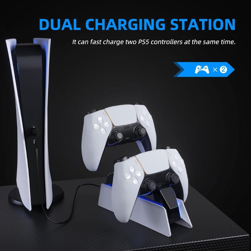 Sony PS5 Controller Charger, PS5 Controller Charging Station Dock, Fast Dual Charging for Dualsense, Playstation 5
