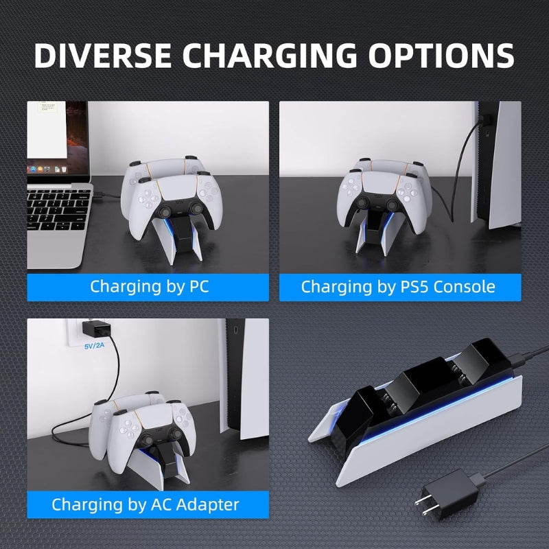 Sony PS5 Controller Charger, PS5 Controller Charging Station Dock, Fast Dual Charging for Dualsense, Playstation 5