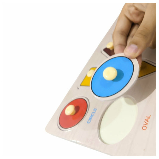 Toygenix Wooden Geometric Shape Knob Puzzle – 12-Piece Montessori Educational Toy for Toddlers | Deal