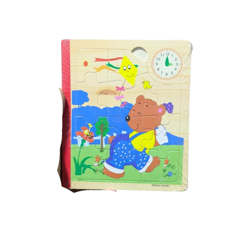 Toygenix Wooden Bear Clock Puzzle – Montessori Shape Sorter & Time Learning Educational Toy for Toddlers | Deal