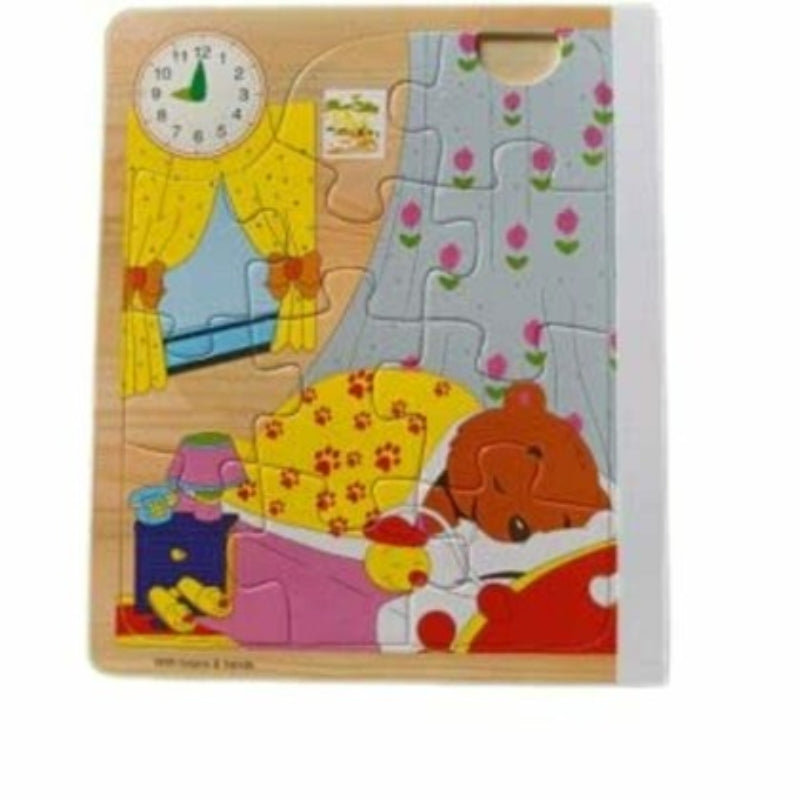 Toygenix Wooden Bear Clock Puzzle – Montessori Shape Sorter & Time Learning Educational Toy for Toddlers | Deal