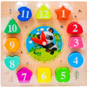 Toygenix Wooden Panda Clock Puzzle – 3-in-1 Montessori Shape Sorter & Time Learning Educational Toy | Deal