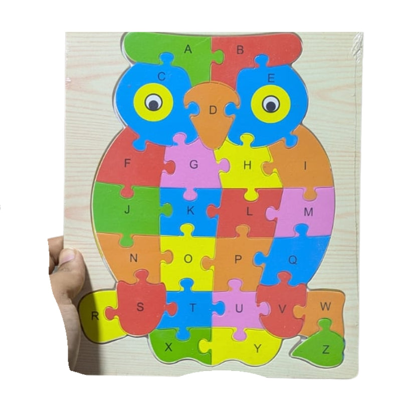 Toygenix Owl-Shaped Wooden Alphabet Jigsaw Puzzle – 26-Piece Montessori ABC Learning Toy for Toddlers | Deal