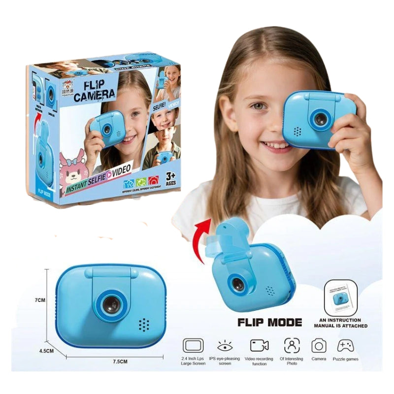 Toygenix Kids Digital Flip Camera – Instant Selfie & Video Recorder with 2.4 Inch IPS Screen